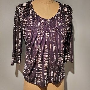 Worthington Stetch Ruched Collar Top Size XL